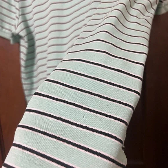 Ralph Lauren Polo Shirt Men's Large Blue Stripes White Pony Preppy - Picture 5 of 7